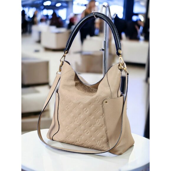 LOUIS VUITTON Bagatelle Empreinte Leather Dune Hobo Tote Shoulder Beige XL - Picture 4 of 16